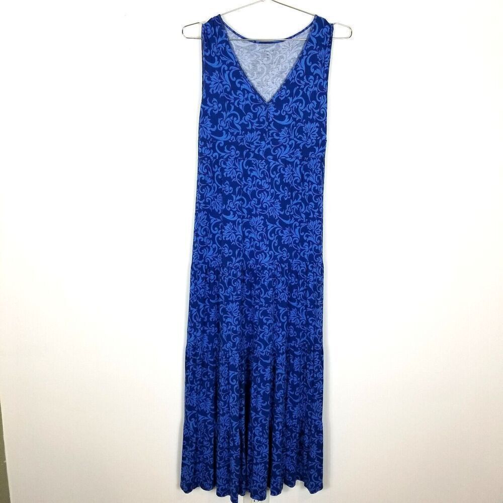Garnet Hill‎ Women Paisley Sleeveless Maxi Dress Size XS Stretchy Beachy Artsy